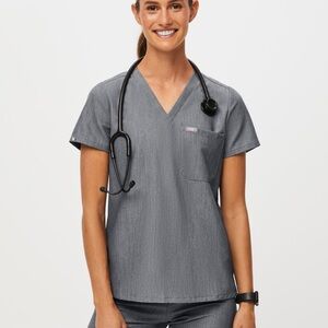 Figs Catarina Scrub Top in Graphite